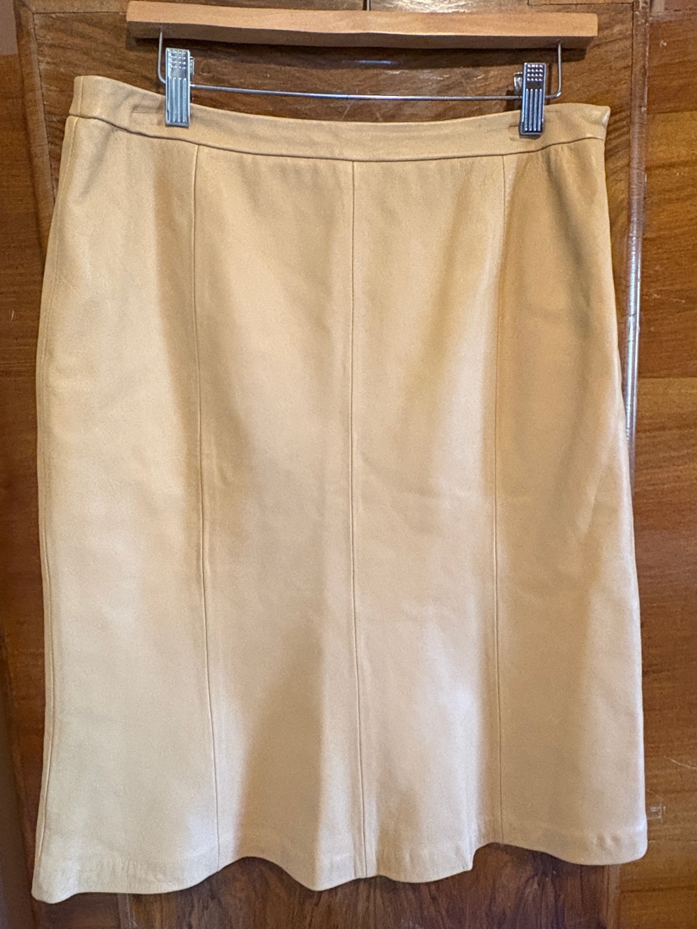 Classic Tan Real Leather Skirt